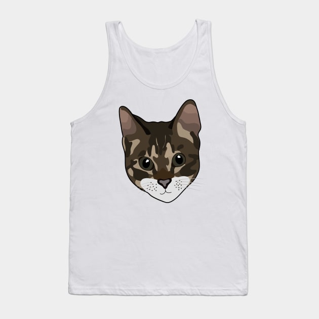 Lovely Tabby Cat Face Tank Top by crankycranium